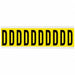 Letter Label D 8inW Black/Yellow Vinyl