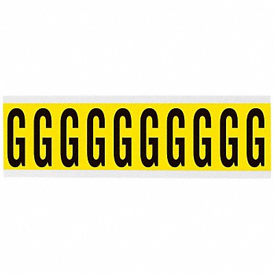 Letter Label G 8inW Black/Yellow Vinyl