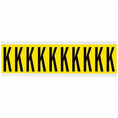 Letter Label K 2-1/4in.Hx7/8in.W Vinyl