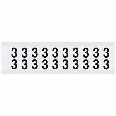 Number Label 3 3/4in.Hx21/32in.W Vinyl