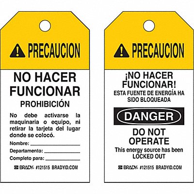 Caution Tag 5-3/4inHx3inW Cardstock PK25