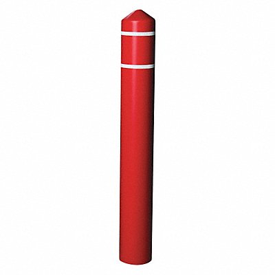 Bollard Cover 6in Rd with Wht Stripes
