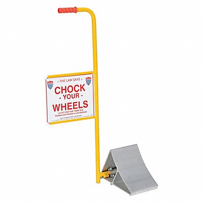 Aluminum Wheel Chock With Handle  Sign