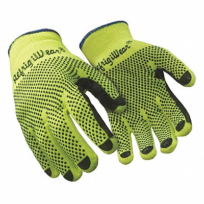 Glove Dot Grip Hivis Lime Large PR