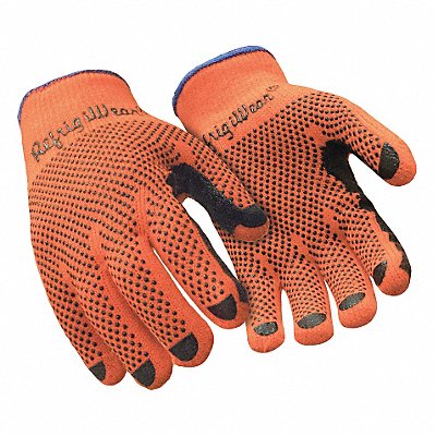 Glove Dot Grip Hivis Orange Large PR