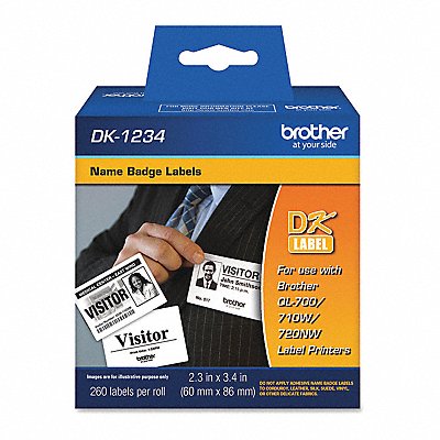 Adhesive Name Badge Labels Wht PK260