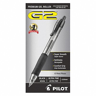 Pen Gel G2 Ultra Fine Bk PK12