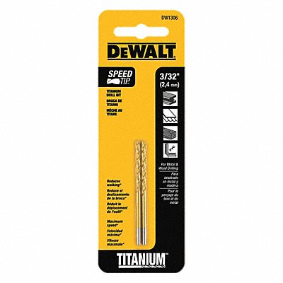 Drill Bits Split Pnt Titanium 3/32 PK2