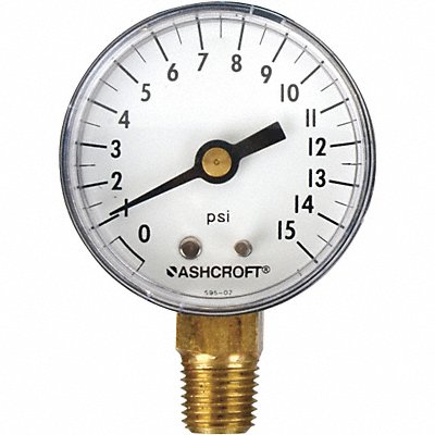 Gauge Pressure 0 to 15 psi Lower 2 in.