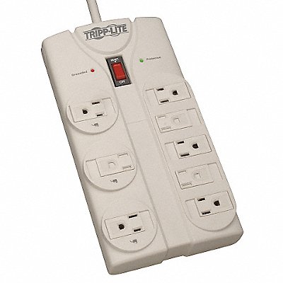 Surge Protector Strip 8 Outlet Gry