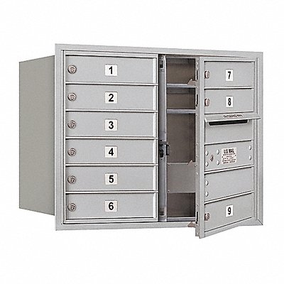 Horiz Mailbox USPS 9Dr Alum FL 23-1/2in