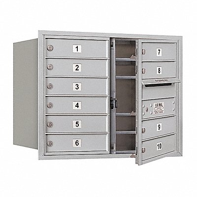 Horiz Mailbox USPS 10Dr Alum FL 23-1/2in