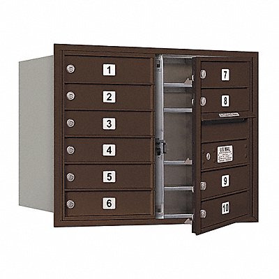 Horiz Mailbox USPS 10Dr Bz FL 23-1/2in