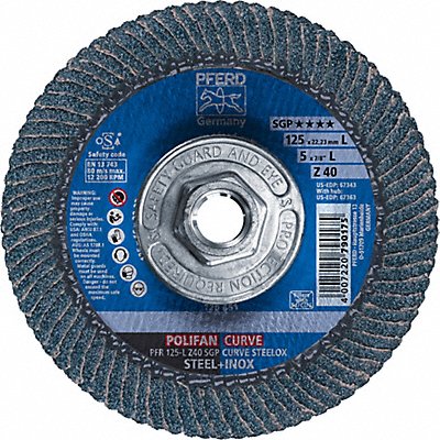 Fiber Disc 5 in Dia 5/8in Arbor 40 Grit