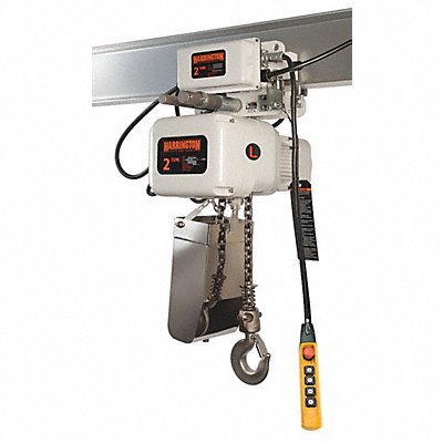 Elec. Chain Hoist w/Trolley 20 ft 2.4HP