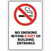 Window Decal No Smoking Within 8 Ft PK2