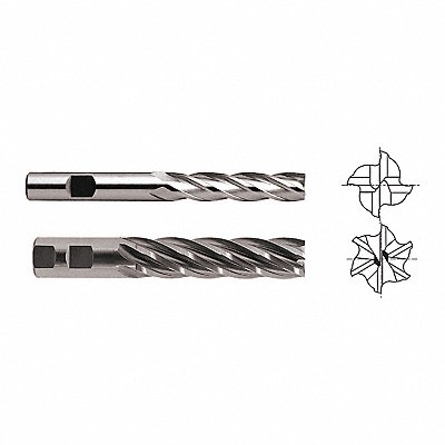 Sq. End Mill Single End HSS 1/2 