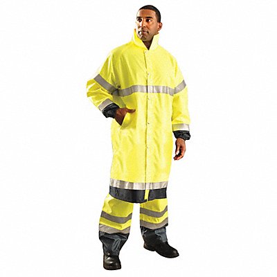 Rain Jacket Unisex Polyester Yellow L