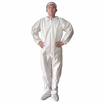 Collared Coverall Open White 2XL PK25