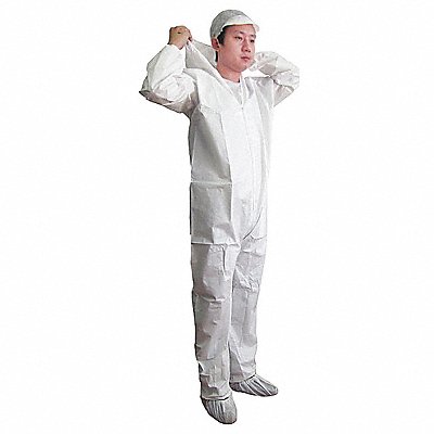 Hooded Coverall Elastic White XL PK25