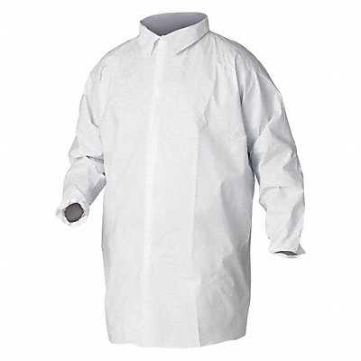 Lab Coat White Snaps L PK30