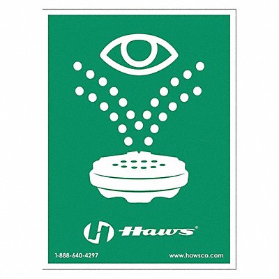 Eyewash Sign Plastic Green 12 L x 10 W