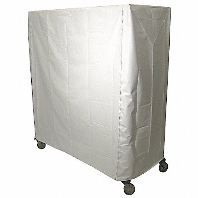 Cart Cover 48x18x62 White Vinyl Zipper