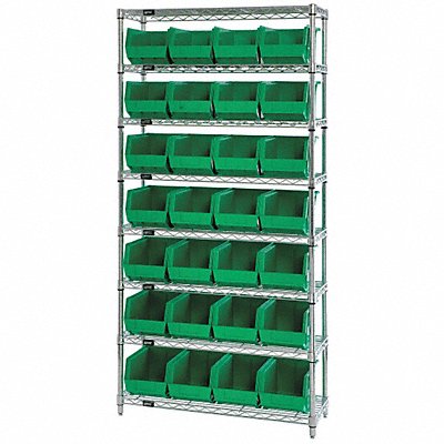 G7065 Bin Shlvng 12inx74inx36in Green