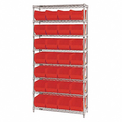 G7066 Bin Shlvng 14inx74inx36in Red