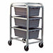 Cross Stack Tub Rack w/3 Tubs Gray