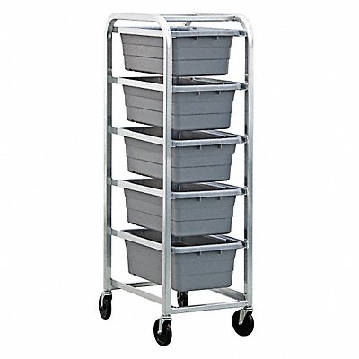 Cross Stack Tub Rack w/5 Tubs Gray