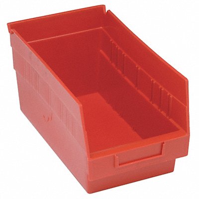 G7027 Shelf Bin Red Polypropylene 8 in