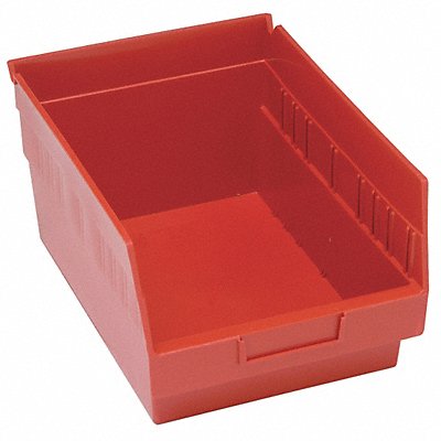 G7032 Shelf Bin Red Polypropylene 8 in