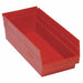 G7033 Shelf Bin Red Polypropylene 8 in