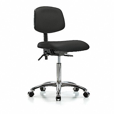 Vinyl Chair Chrome Med T Cast Blk