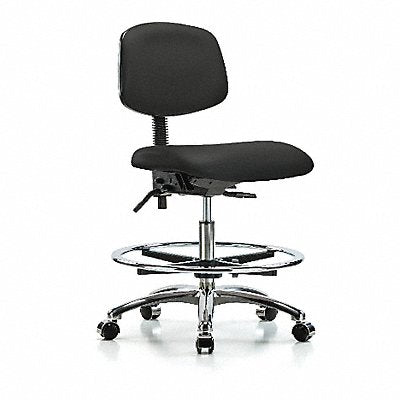 Vinyl Chair Chrome Med FR Cast Blk