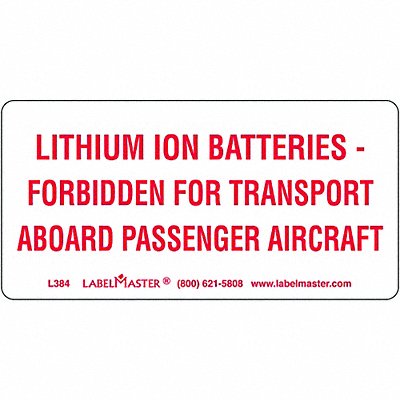 Lithium ION Battery Label 500 per Roll