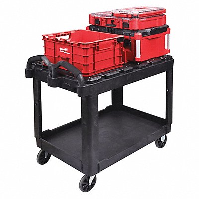 Utility Cart 2 Shelves 500 lb Black