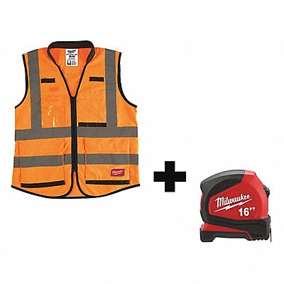 High Visibility Vest S/M Orange/Red