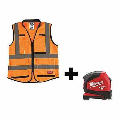 High Visibility Vest L/XL Orange/Red