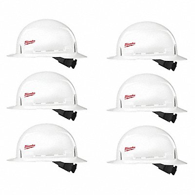 Hard Hat White 6 pk Front Brim