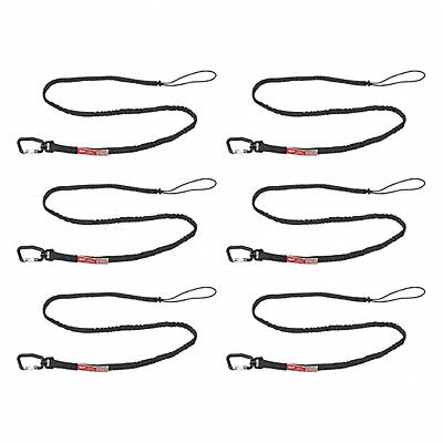 Tool Lanyard 6 pk 15 lb 72 L Black