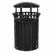 J6409 Trash Can 37 gal Black Steel