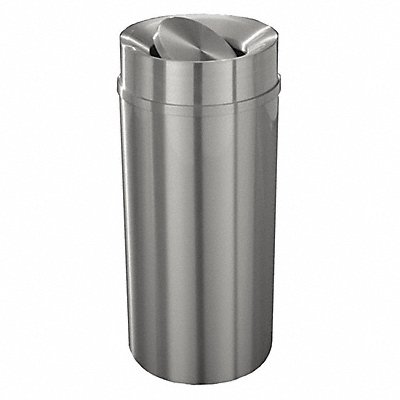 Trash Can Round 16 gal Silver