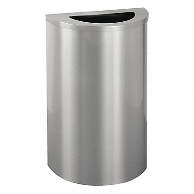 Trash Can Half Round 14 gal Silver