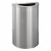 Trash Can Half Round 14 gal Silver