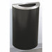 Trash Can Half Round 14 gal Black