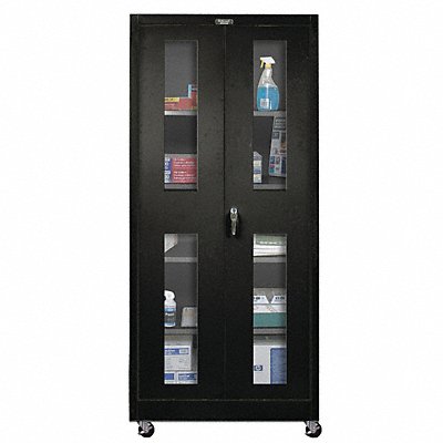 Storage Cabinet 72 x36 x24 Black 4Shlv