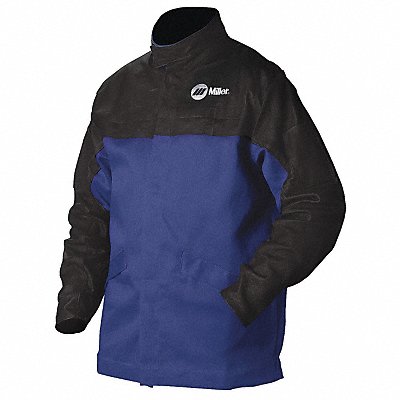 Combo Weld Jkt Royal/Blk Ctn/Leather M