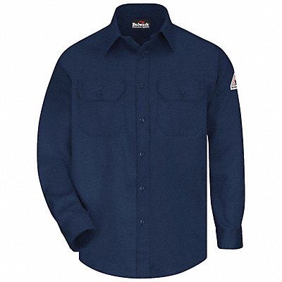 G7302 FR Long Sleeve Shirt Button Navy 2XLT